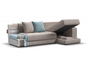 Дубай угловой диван Велюр Монолит латте, Монолит аква