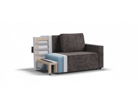 Норд двухместный диван Велюр Алькантара серый