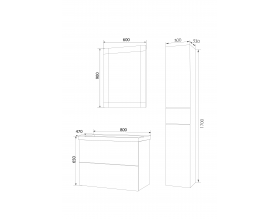 Пенал Lacio 30П 2д. 1в.я. Black stone L