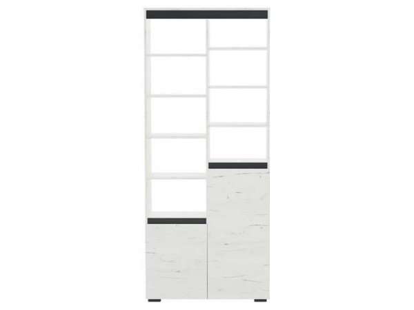 Стеллаж 2С "ГРЕТТА" Дуб Крафт белый - Антацит