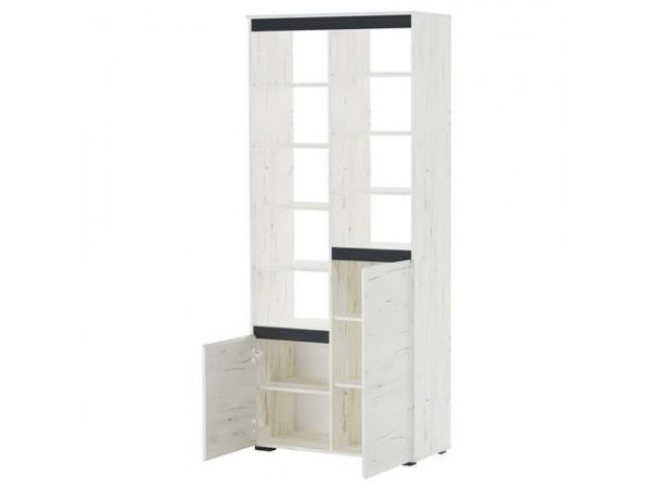 Стеллаж 2С "ГРЕТТА" Дуб Крафт белый - Антацит
