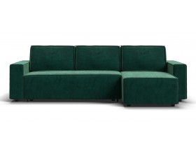Норд угловой диван Велюр Монолит зелёный