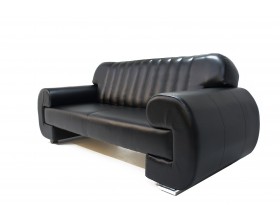 Диван Челси черный кожаный