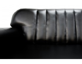 Диван Челси черный кожаный