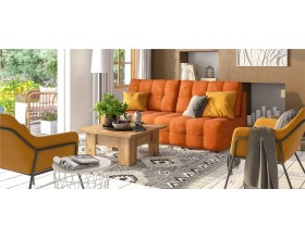 Босс Мини диван Велюр Алькантара оранж