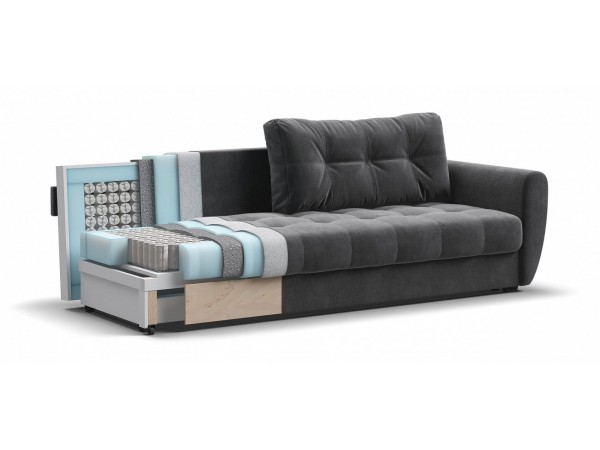 Диван Престон  велюр Monolit серый