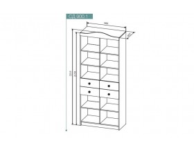 Стеллаж 900 с ящиками Ki-Ki СД 900.1