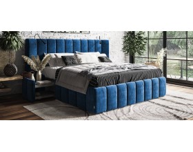 Босс ХО Кровать 180*200 Велюр Монолит синий