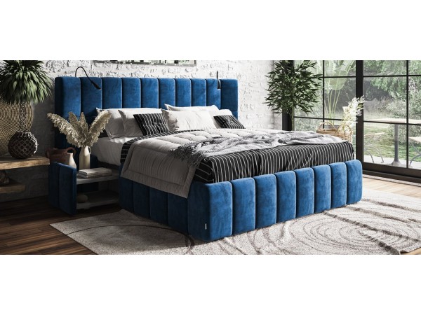 Кровать BOSS.XO 180*200 велюр Monolit синий Кровать BOSS.XO 180*200 велюр Monolit синий