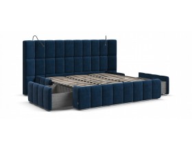 Босс ХО Кровать 180*200 Велюр Монолит синий