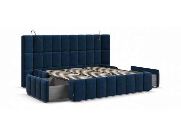 Кровать BOSS.XO 180*200 велюр Monolit синий Кровать BOSS.XO 180*200 велюр Monolit синий