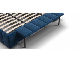 Босс ХО Кровать 180*200 Велюр Монолит синий