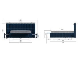 Босс ХО Кровать 180*200 Велюр Монолит синий