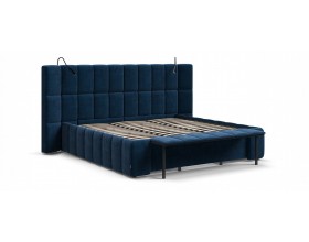Босс ХО Кровать 180*200 Велюр Монолит синий
