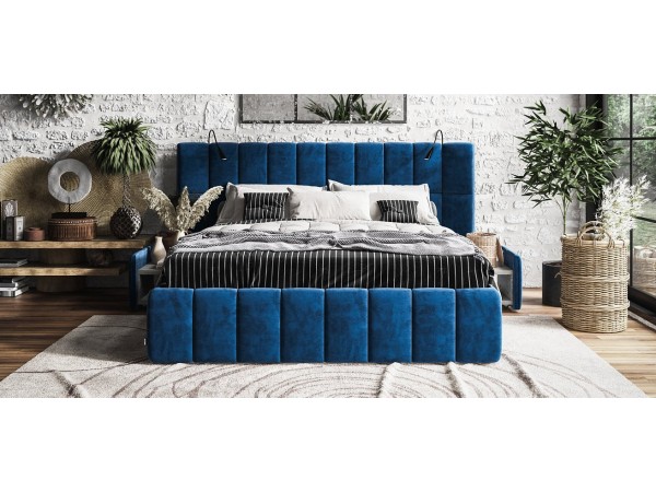 Кровать BOSS.XO 180*200 велюр Monolit синий Кровать BOSS.XO 180*200 велюр Monolit синий
