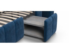 Босс ХО Кровать 180*200 Велюр Монолит синий