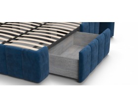 Босс ХО Кровать 180*200 Велюр Монолит синий