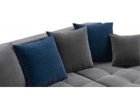 Дубай угловой диван Велюр Монолит серый, Монолит синий