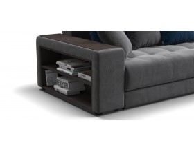 Дубай угловой диван Велюр Монолит серый, Монолит синий