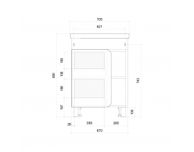 Тумба Nuvo 70Н 1д. Белый глянец
