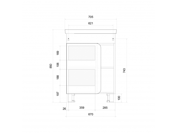 Тумба Nuvo 70Н 1д. Белый глянец