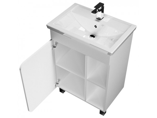 Тумба Nuvo 70Н 1д. Белый глянец