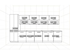 Кухня Вариант фасада София Бетон белый 3,8м