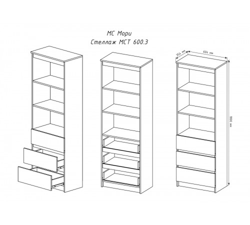 МС Мори Стеллаж МСТ 600.3