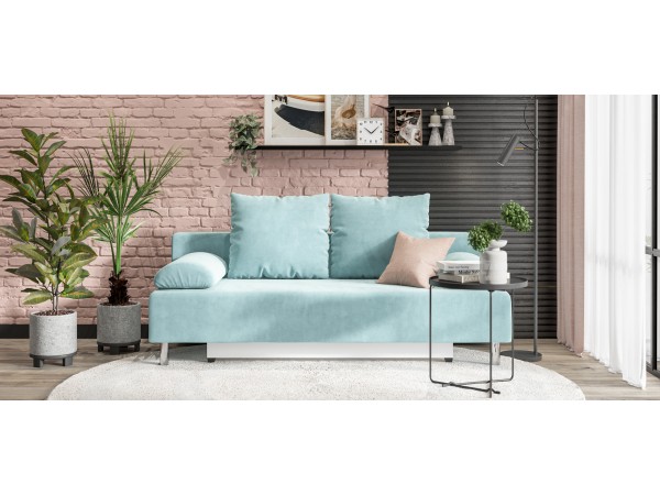 Диван Мадрид 2.0 MINI НПБ велюр Monolit аква NEW