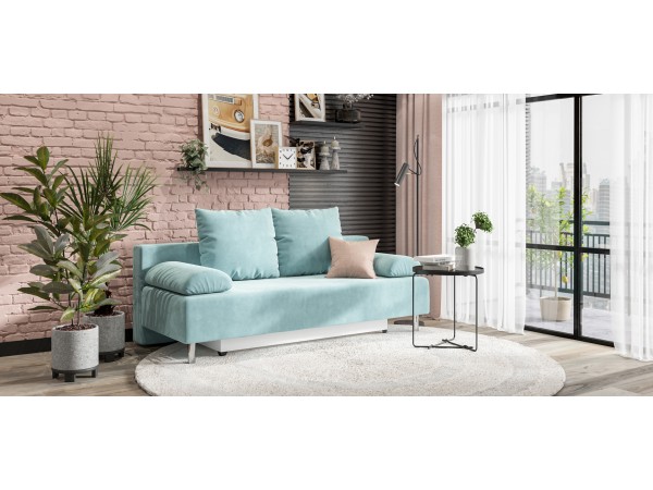 Диван Мадрид 2.0 MINI НПБ велюр Monolit аква NEW