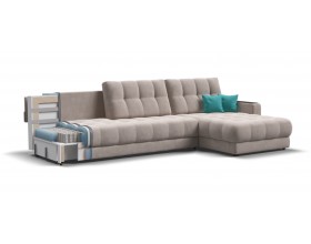 Босс Макс угловой диван Велюр Монолит латте