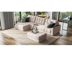 Босс Макс угловой диван Велюр Монолит латте