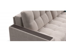 Босс Макс угловой диван Велюр Монолит латте