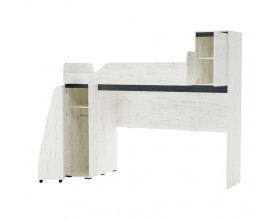  Кровать двухъярусная "ГРЕТТА" Дуб Крафт белый - Антрацит