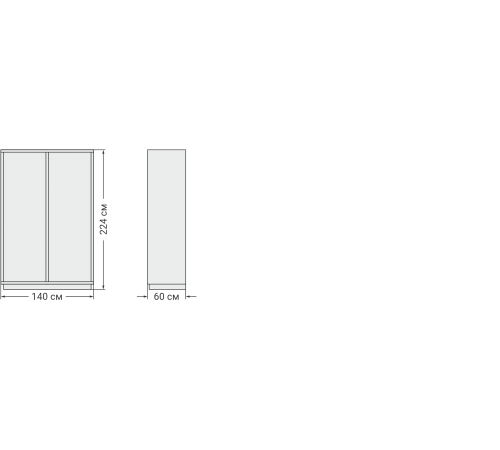 Шкаф-купе РИМ-140 сонома, белый снег