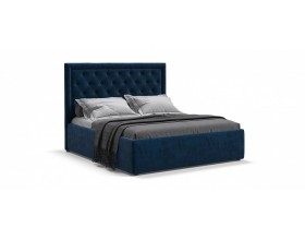 Кровать Босс Классик Про+ПМ велюр Monolit синяя 180*200