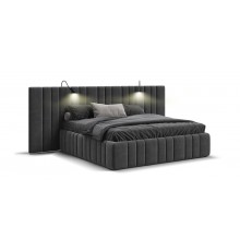 Кровать BOSS INFINITY 180*200 велюр Monolit серая