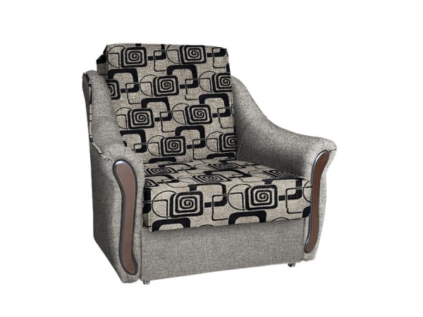 Кресло-кровать Виктория механизм аккордеон (рогожка кубики коричневые/рогожка бежевый)