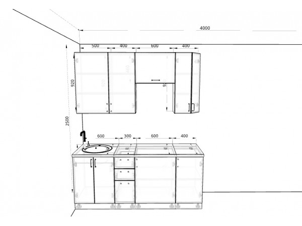 Кухня Вариант фасада Олива гранат металлик/белый металлик 1,9м