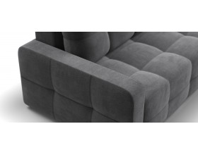 Денди угловой диван Велюр Монолит серый