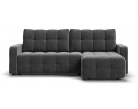 Денди угловой диван Велюр Монолит серый