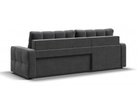 Денди угловой диван Велюр Монолит серый