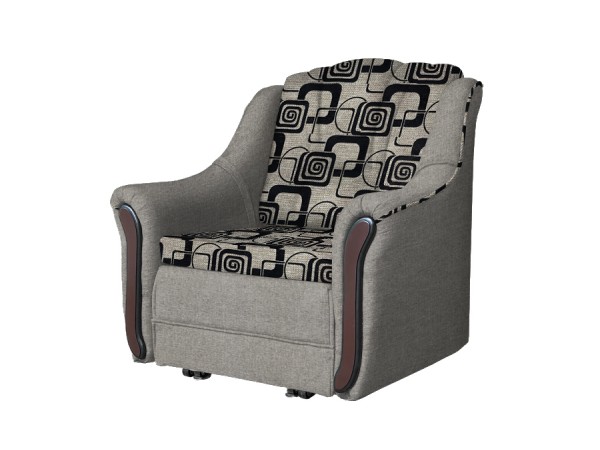 Кресло-кровать Виктория (рогожка кубики коричневые/рогожка бежевый)