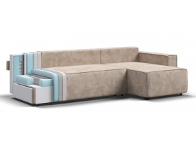 Норд угловой диван Велюр Алькантара пепел