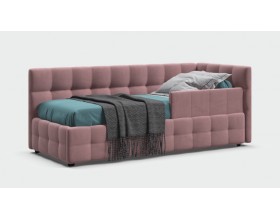 Босс Мини Кровать+ПМ 90*200 Велюр Монолит розовый