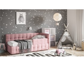 Босс Мини Кровать+ПМ 90*200 Велюр Монолит розовый