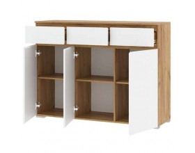 Комод 3С3Я "ГРЕТТА" Дуб Крафт золотой - Белый