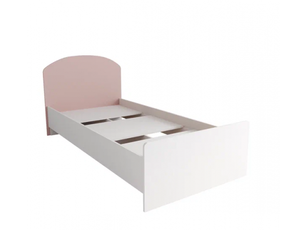 Кровать 900 МС Лавис КРД 900.1 Белый софт/Роза