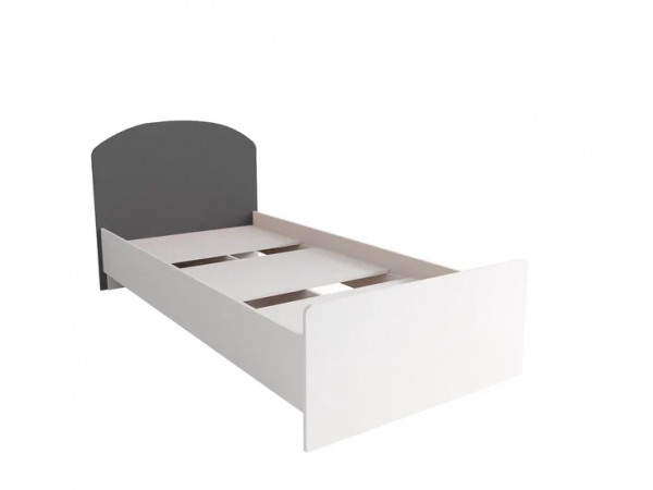 Кровать 900 МС Лавис КРД 900.1 Белый софт/Графит софт