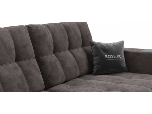 Диван BOSS.XO велюр Alkantara серый / WOOD Rock Диван BOSS.XO велюр Alkantara серый / WOOD Rock
